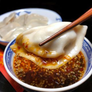 Perfect night for dipping some housemade pork + scallion dumplings in spicy chili-soy-black vinegar dipping sauce, amirite?